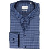 ETERNA - Overhemd - Blauw - Poplin - Strijkvrij