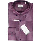 ETERNA - Comfort Fit Overhemd - Roze Geruit - Popeline - Strijkvrij