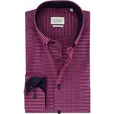 ETERNA - Comfort Fit Overhemd - Roze Geruit - Popeline - Strijkvrij