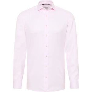 ETERNA - Slim Fit Overhemd - Blauw - Twill - Lange Mouwen