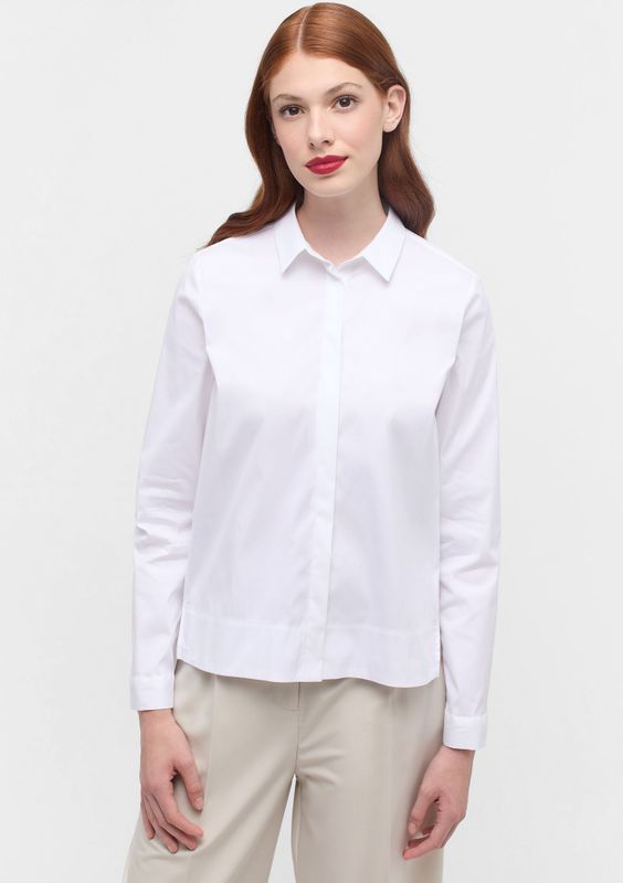 EASY IRON - Blouse - Wit - 79% Katoen - Loose Fit