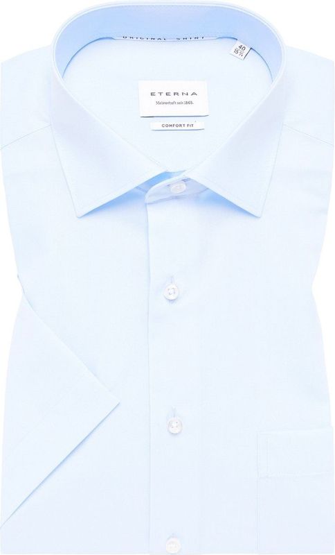ETERNA - Comfort Fit - Overhemd - Lichtblauw - Popeline - Strijkvrij