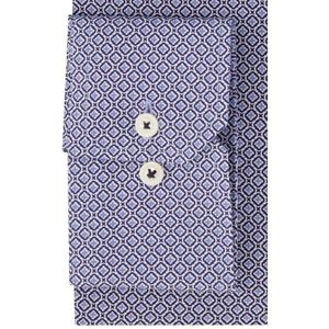 Eterna - Geprinte Overhemd - Blauw - Katoen - Modern Fit