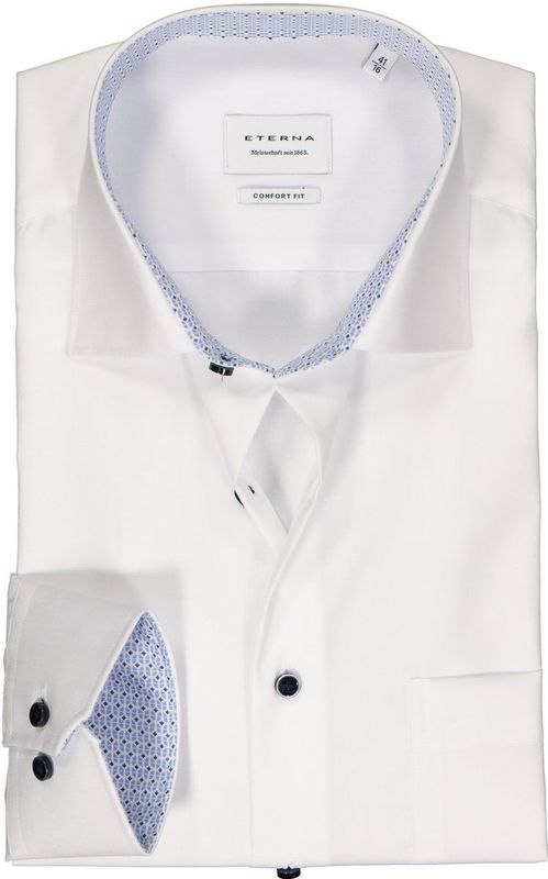 ETERNA - Overhemd - Blauw - Poplin - Strijkvrij