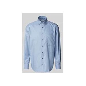 ETERNA - Overhemd - Blauw - Katoen - Strijkvrij