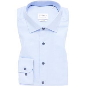 ETERNA slim fit overhemd, structuur, lichtblauw mini dessin