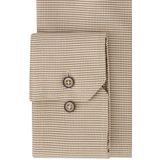 ETERNA - Overhemd - Beige - 100% Katoen - Strijkvrij - Kent Kraag