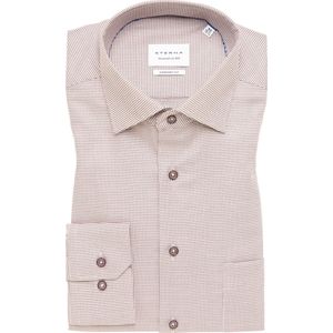 ETERNA - Overhemd - Beige - 100% Katoen - Strijkvrij - Kent Kraag
