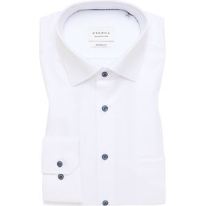 ETERNA - Overhemd - Blauw - Structuurweving - Strijkvrij