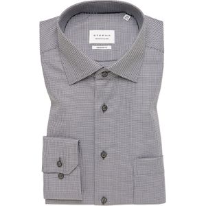 ETERNA - Modern Fit - Overhemd - Antraciet Grijs - Structuur - Mini Dessin