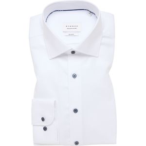 ETERNA slim fit overhemd, structuur, wit mini dessin