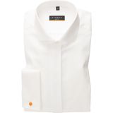 ETERNA - Slim Fit - Smoking Overhemd - Ecru - Mouwlengte 7 - Twill met Dubbele Manchet