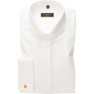 ETERNA slim fit smoking overhemd - mouwlengte 7 - twill met dubbele manchet - ecru - Strijkvrij - Boordmaat: 42