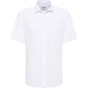 Eterna - Modern Fit Overhemd - Korte Mouwen - Poplin - Strijkvrij - Blauw