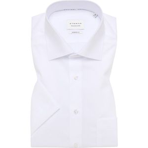Eterna - Modern Fit Overhemd - Korte Mouwen - Poplin - Strijkvrij - Blauw