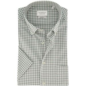 Eterna - Modern Fit - Overhemd - Groen Geruit - Katoen