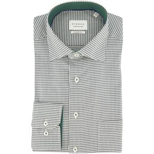 Eterna - Business Overhemd - Groen Wit Geruit - 100% Katoen