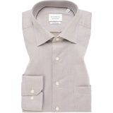 ETERNA - Comfort Fit - Overhemd - Beige - Structuurweving - Strijkvrij