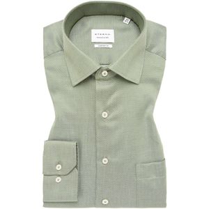 ETERNA comfort fit overhemd, structuur, groen