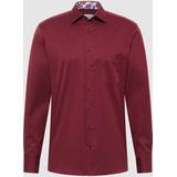 ETERNA - Modern Fit - Overhemd - Donkerrood - Twill, Strijkvrij