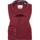 ETERNA - Modern Fit - Overhemd - Donkerrood - Twill, Strijkvrij