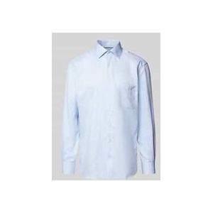 ETERNA - Modern Fit - Overhemd - Lichtblauw - Structuurweving