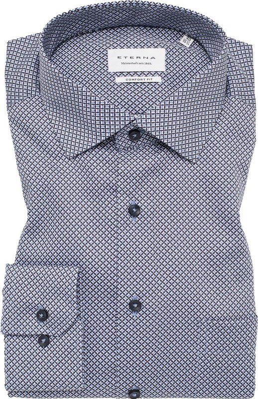 ETERNA - Comfort Fit - Overhemd - Lichtblauw - Twill