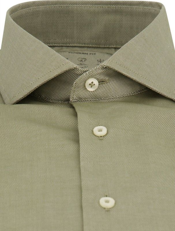 Eterna - Modern Fit Overhemd - Groen - 56% Lyocel 40% Katoen 4% Stretch