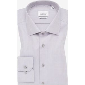 ETERNA - Modern Fit - Overhemd - Grijs - Structuurweving - Strijkvrij