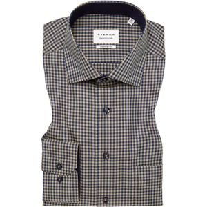 ETERNA - Comfort Fit - Overhemd - Beige Geruit - Twill