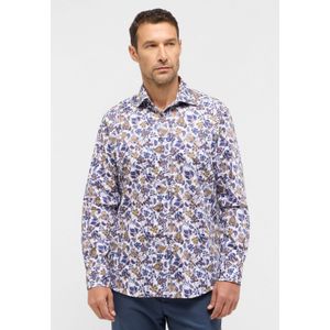 ETERNA comfort fit overhemd, twill, geel dessin