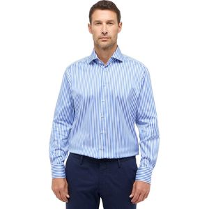 Eterna - Modern Fit Overhemd - Blauw Wit Gestreept - 100% Katoen