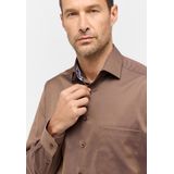ETERNA - Comfort Fit Overhemd - Lichtbruin - Twill - Strijkvrij