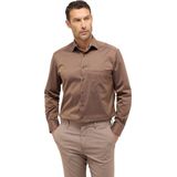 ETERNA - Comfort Fit Overhemd - Lichtbruin - Twill - Strijkvrij