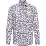 ETERNA - Overhemd - Geel Dessin - 100% Katoen - Strijkvrij