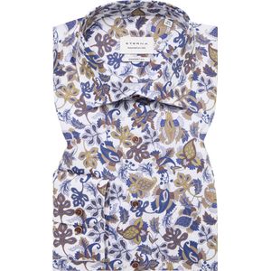 ETERNA - Overhemd - Geel Dessin - 100% Katoen - Strijkvrij