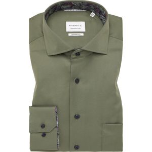 ETERNA comfort fit overhemd, twill, groen (contrast)