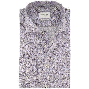 Eterna - Comfort Fit Overhemd - Blauw - 100% Katoen - Print