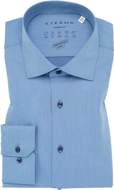 Eterna - MODERN FIT - Overhemd - Denim - NON IRON (strijkvrij)