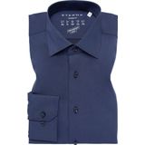 Overhemden - Navy - Katoen - Getailleerd - Zonder Borstzak - Knoopsluiting - Strijkvrij