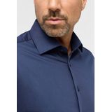 Overhemden - Navy - Katoen - Getailleerd - Zonder Borstzak - Knoopsluiting - Strijkvrij