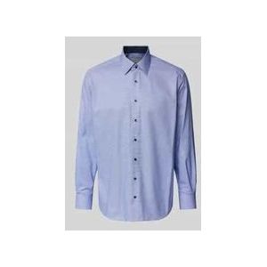 Eterna - Comfort Fit Overhemd - Blauw Patroon - 100% Katoen