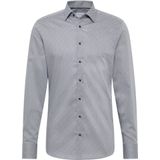 Overhemden - Grijs - Katoen - Strijkvrij, Kentkraag, Lange Mouwen