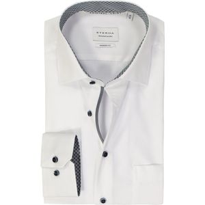 ETERNA - Modern Fit - Overhemd - Wit - Popeline - Strijkvrij