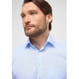 ETERNA - Blauw Effen Overhemd - 100% Katoen - Kent Kraag - Lange Mouwen