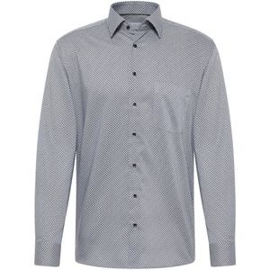 Eterna - Overhemd - Grijs Geprint Design - 100% Katoen - Strijkvrij