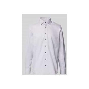 Eterna - Overhemd - Grijs - Katoen - Comfort Fit met Borstzak