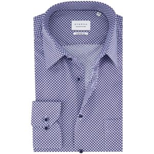 Eterna - Overhemd - Blauw Geprint - Katoen - Lange Mouw