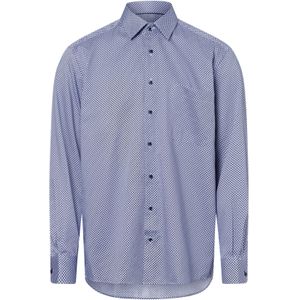 Eterna - Overhemd - Blauw Geprint - Katoen - Wijde Fit