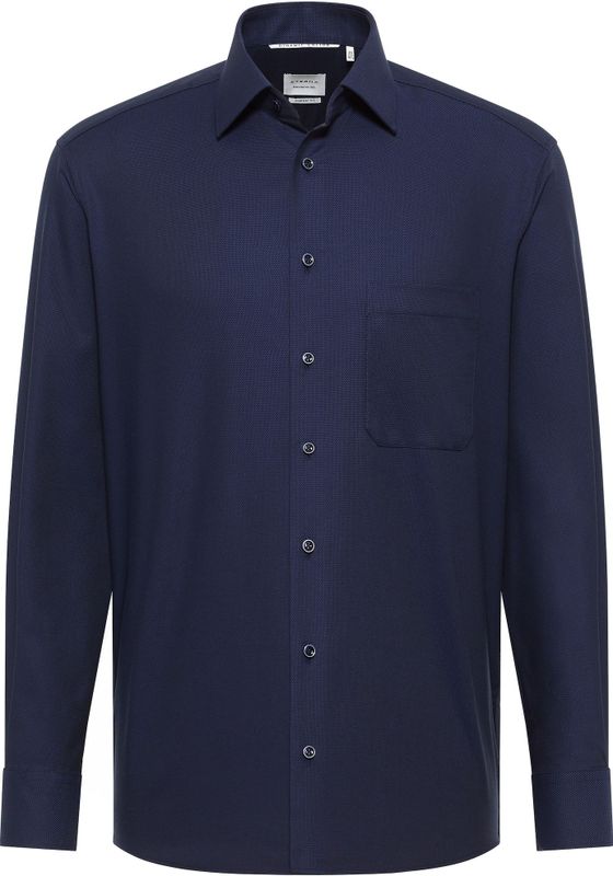 Eterna - Comfort Fit - Overhemd - Donkerblauw - 100% Katoen